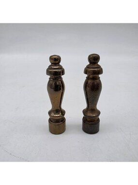 Vintage Brass Lamp Finial Pair 2" High Lighthouse Design